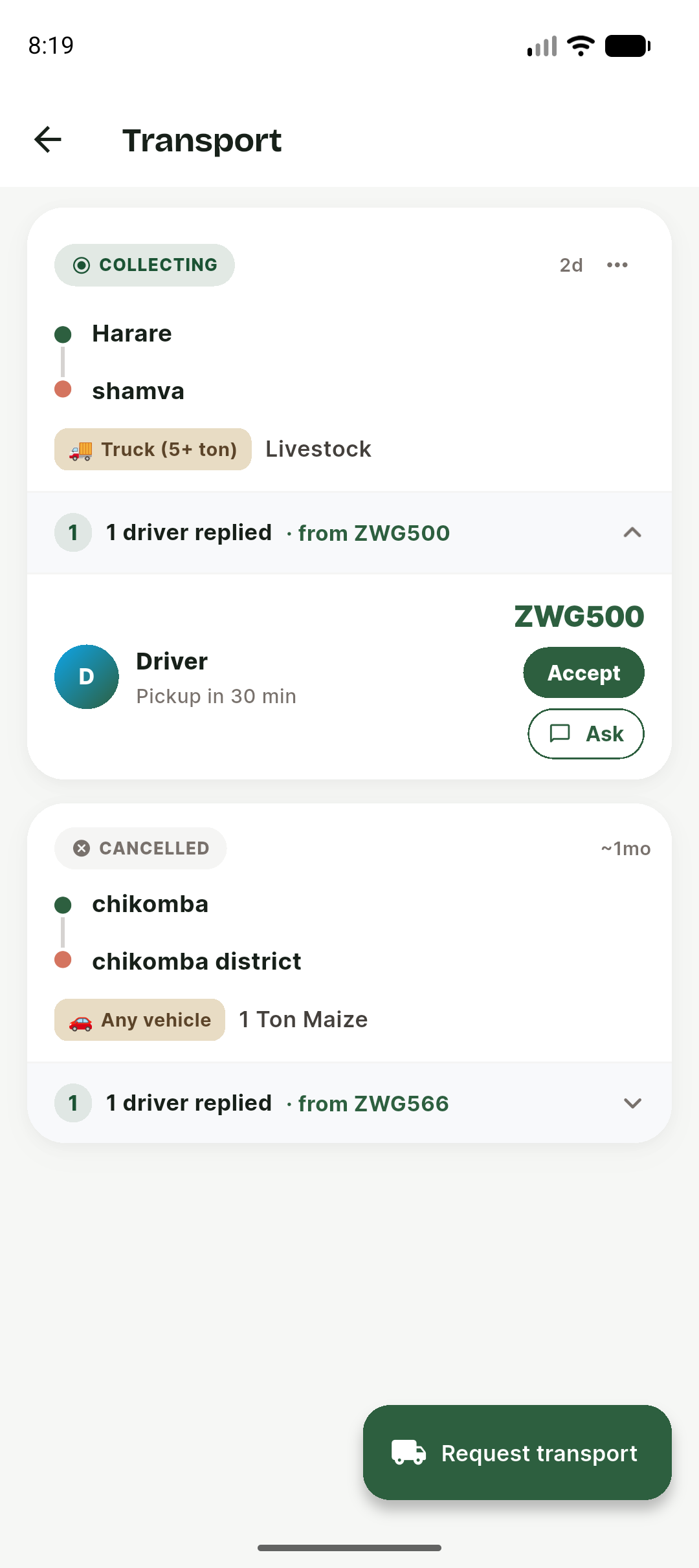 Transport quotes
